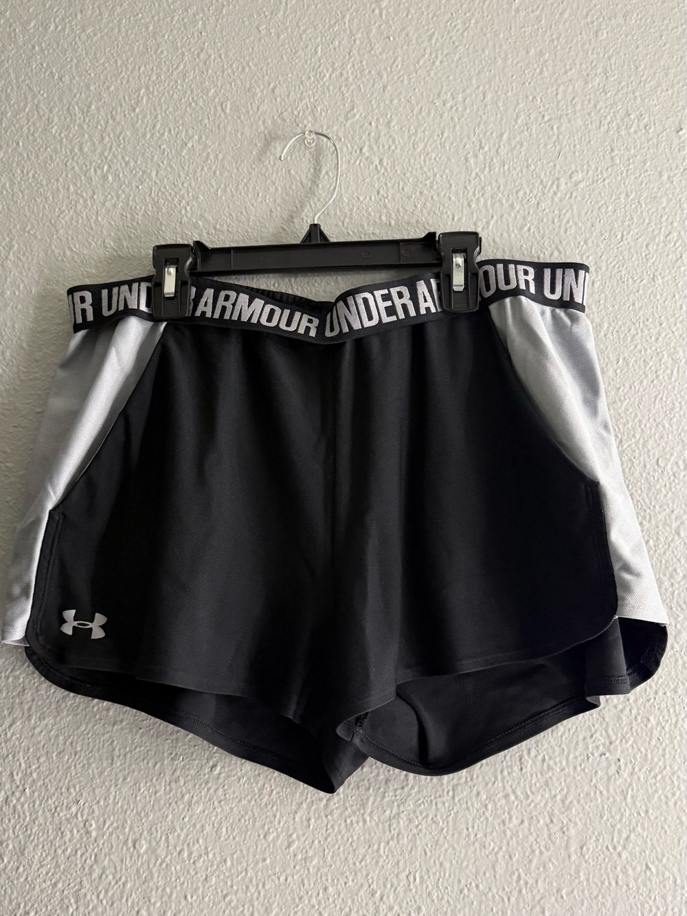 Under Armour Black Athletic Shorts with White Panels